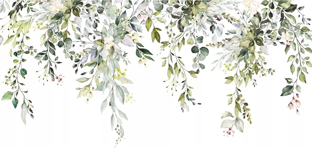 Fotótapéta Eukaliptusz akvarell zöld vinil levelek 254x184 +ragasztó