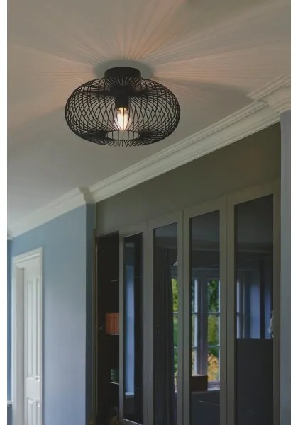 Nordlux - Mennyezeti lámpa BERONI 1xE27/60W/230V átm. 40,3 cm fekete