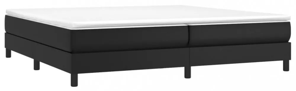 fekete műbőr rugós ágykeret 200x200 cm