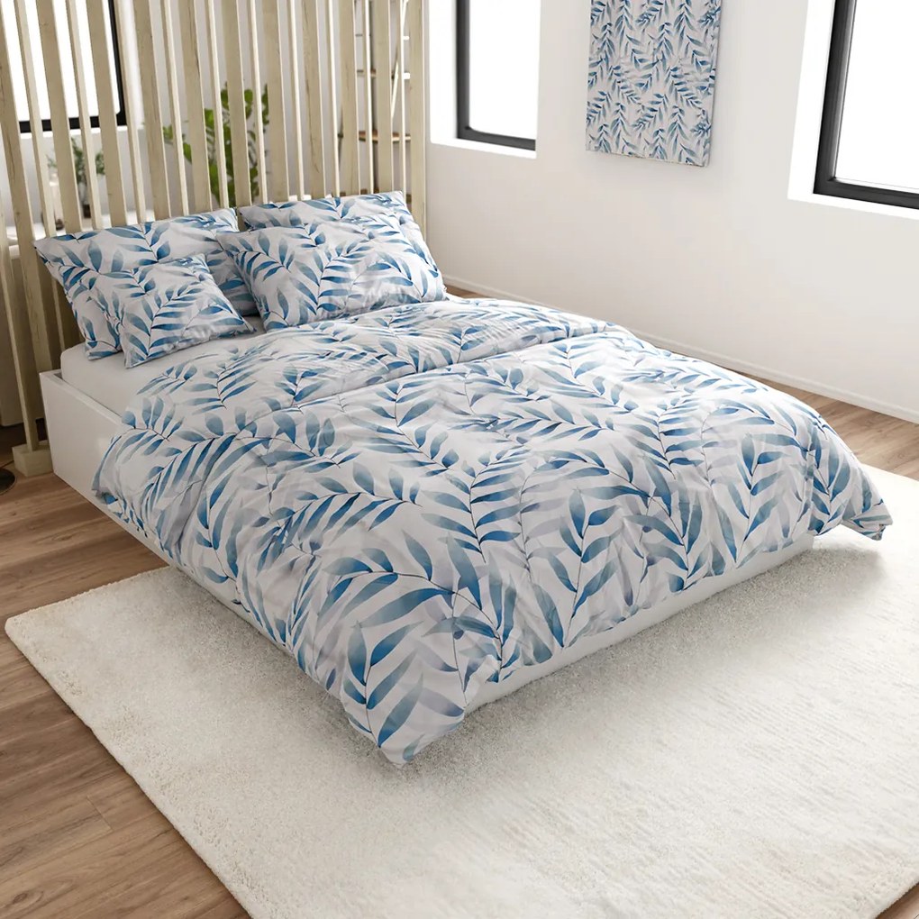 Mikroszálas ágyneműhuzat KOVENDI kék-fehér Ágyneműhuzat mérete: 70 x 90 cm | 140 x 200 cm
