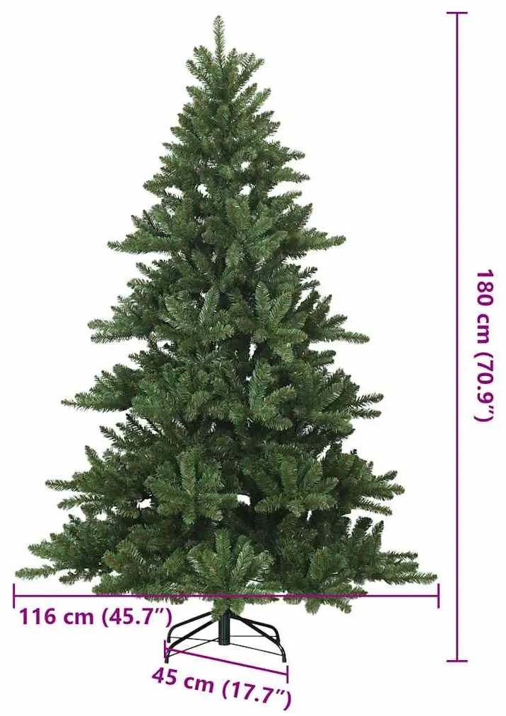 Műanyag Hajtogatós Karácsonyfa állvánnyal Zöld 180 cm PVC, acél