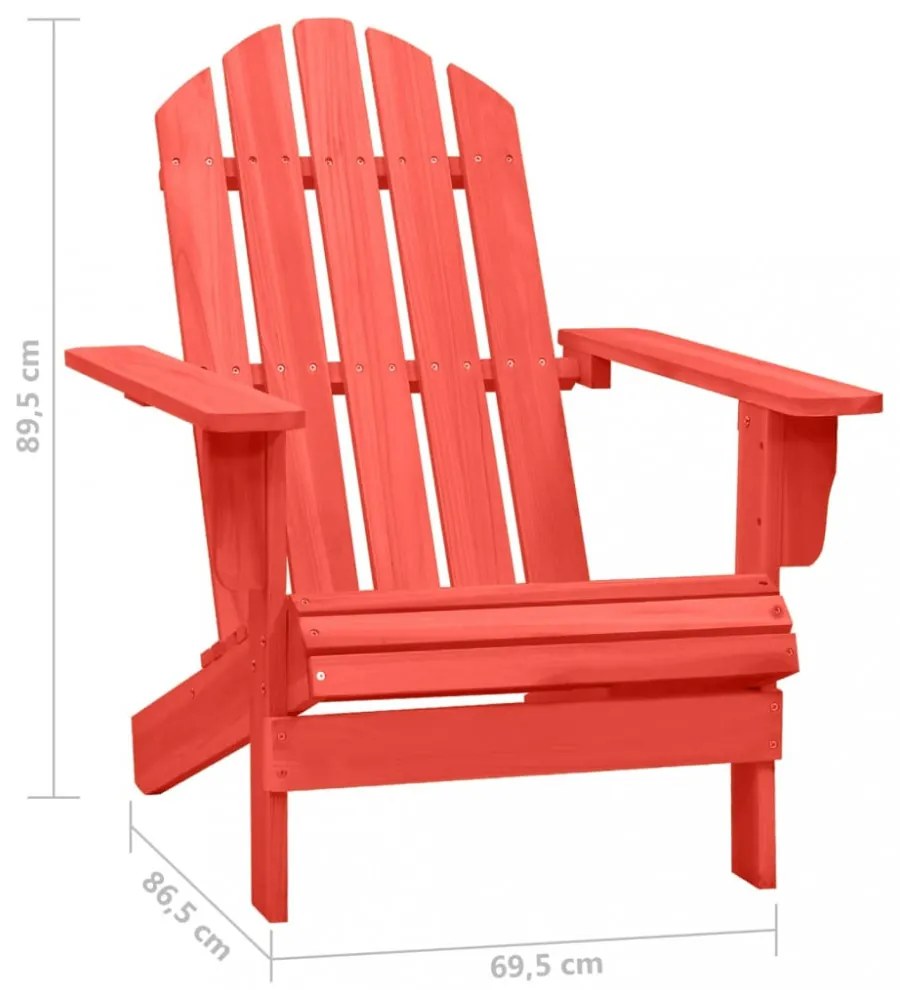 piros tömör fenyőfa kerti Adirondack szék