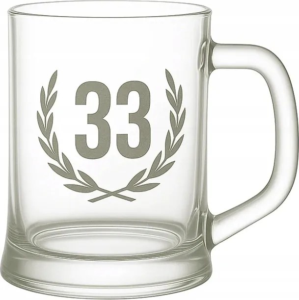 Söröspohár, söröskorsó, korsó évforduló 33 év homokfúvással