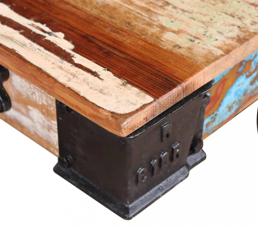 vidaXL újrahasznosított fa dohányzóasztal 90 x 45 x 35 cm