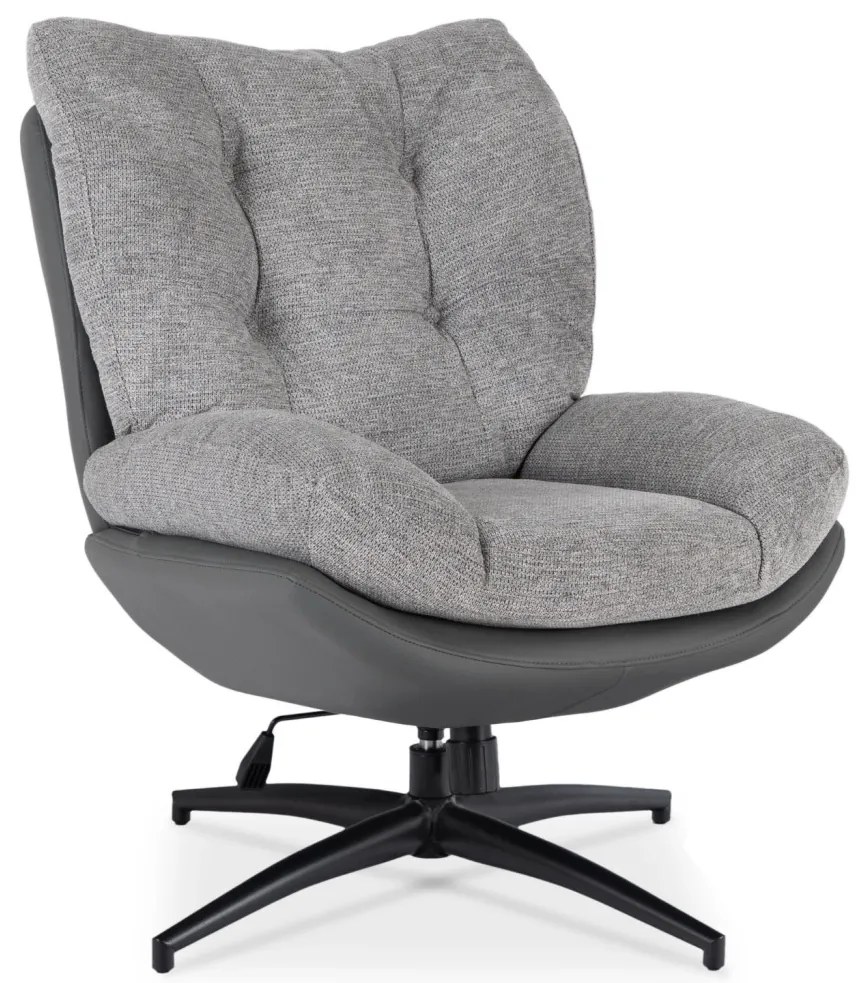 Forgó Relaxfotel Lábtartóval Szürke/Fekete Színben. FREMONT