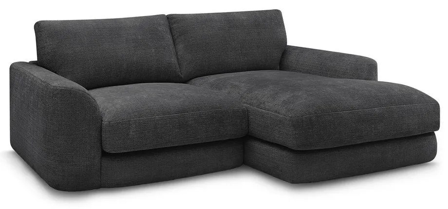 Fekete zsenília sarokkanapé (jobb oldali-heverő résszel) Leonore – Bobochic Paris