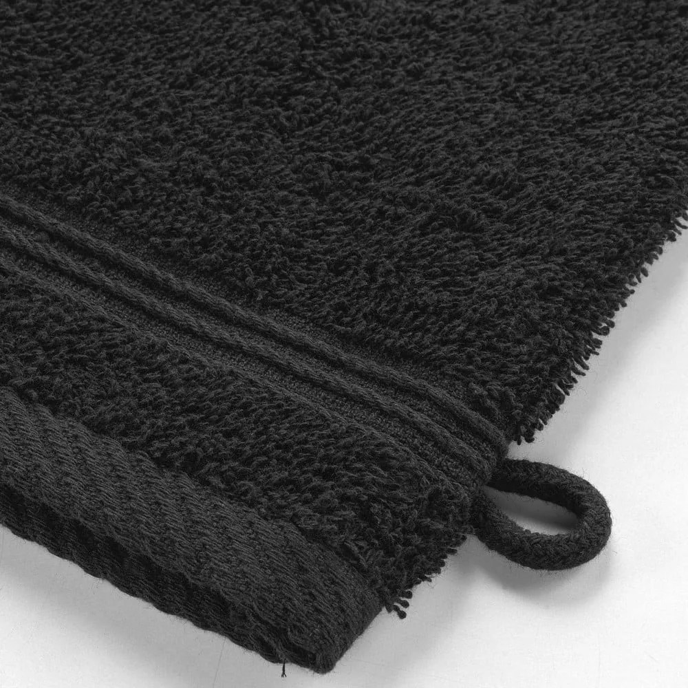 Fekete pamut mosdókesztyű 15x21 cm Tendresse – douceur d'intérieur