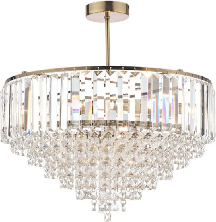 LAURA ASHLEY 3637913-Q VIENNA Kristály Mennyezeti Lámpa Antik Sárgaréz, Fehér G9 IP20