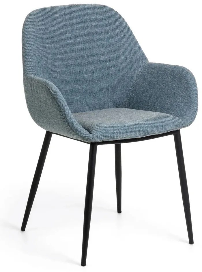 Kék kárpitozott étkezőfotel Konna – Kave Home