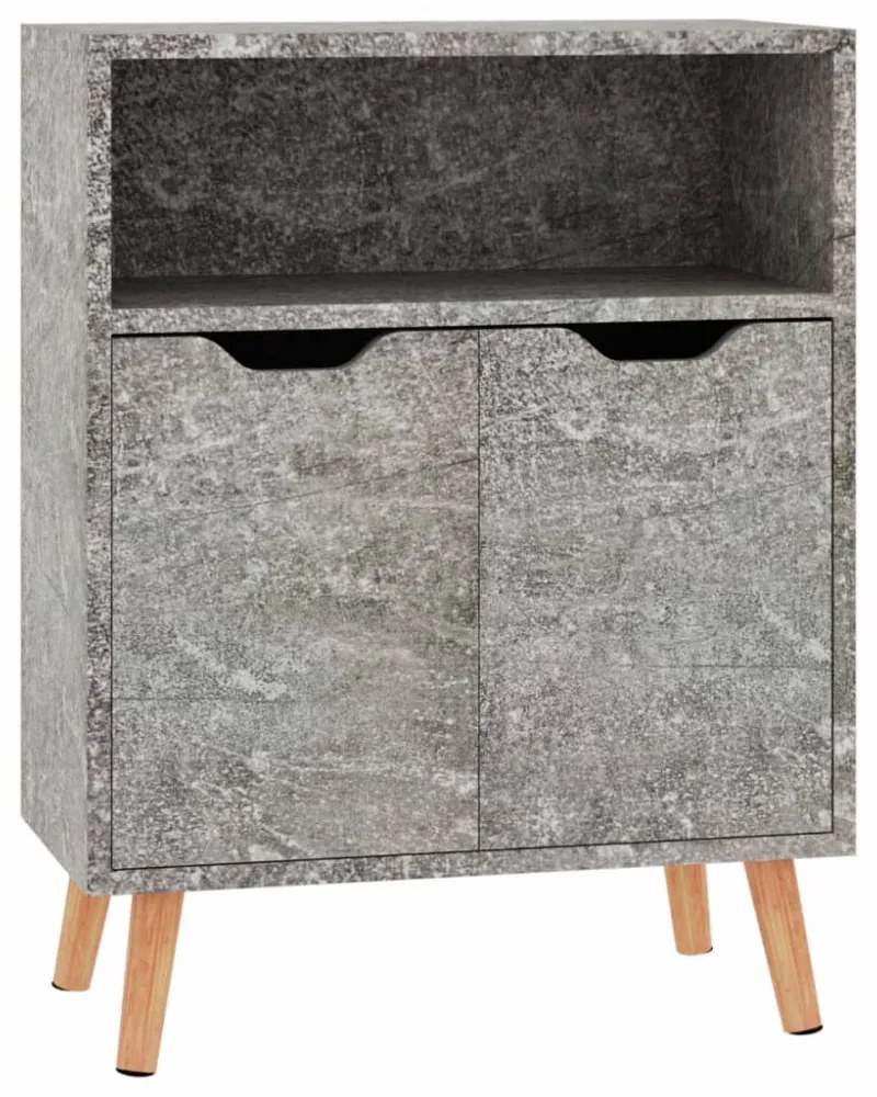 betonszürke szerelt fa tálalószekrény 60 x 30 x 72 cm