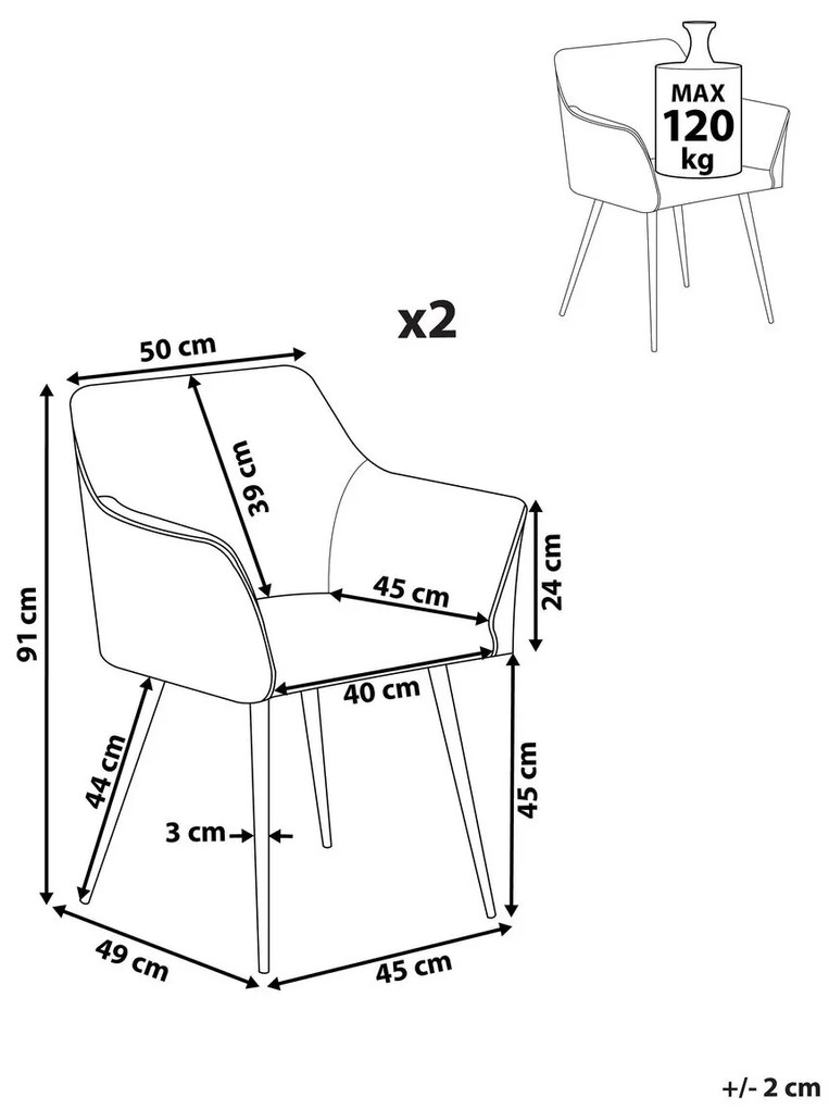 Étkezőszék szett 2 db Jardim (sötétkék). 1009949