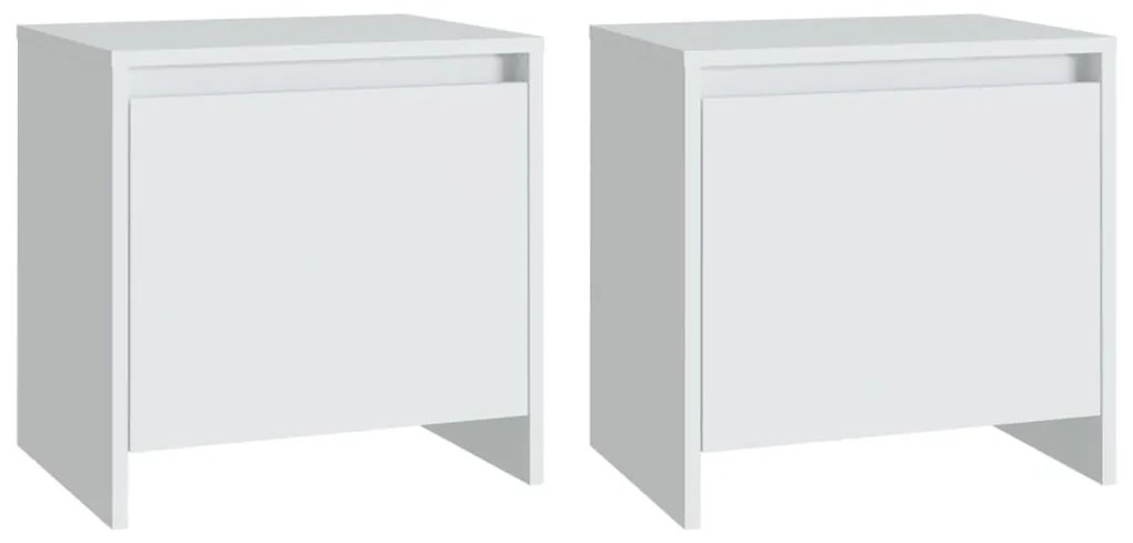 vidaXL 2 db fehér szerelt fa éjjeliszekrény 45x34x44,5 cm