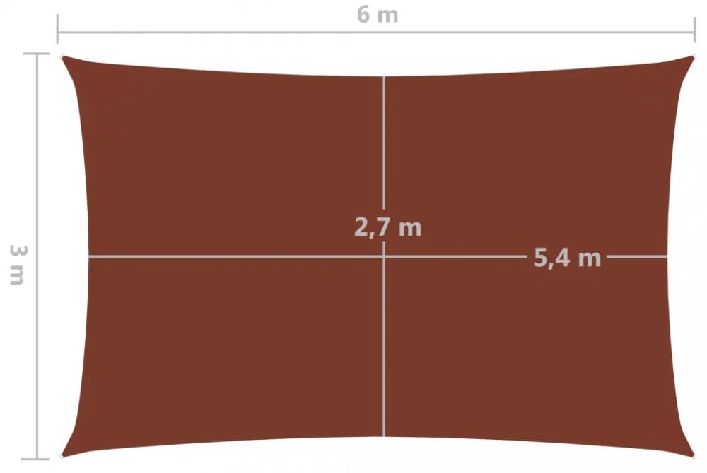vidaXL terrakotta téglalap alakú oxford-szövet napvitorla 3 x 6 m