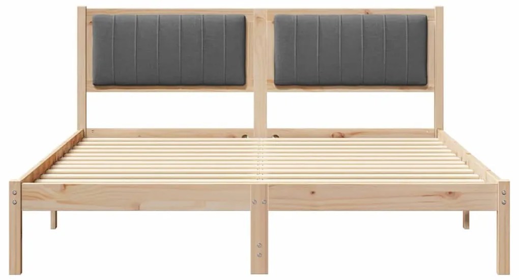 Ágykeret Kárpitozott Fejtámlával Sötétszürke 150 x 200 cm