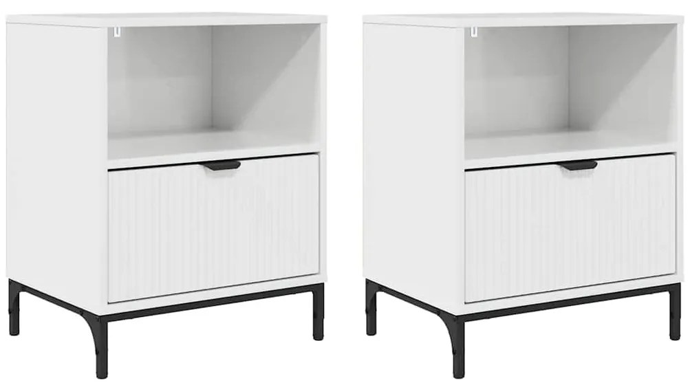 Éjjeliszekrények 2 pcs Magasfényű fehér 49 x 36 x 61 cm Faanyag
