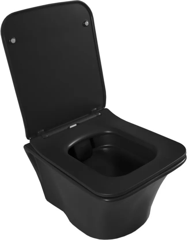 CeraStyle IBIZA fali WC - MATT FEKETE - rimless - perem nélküli - 51 cm