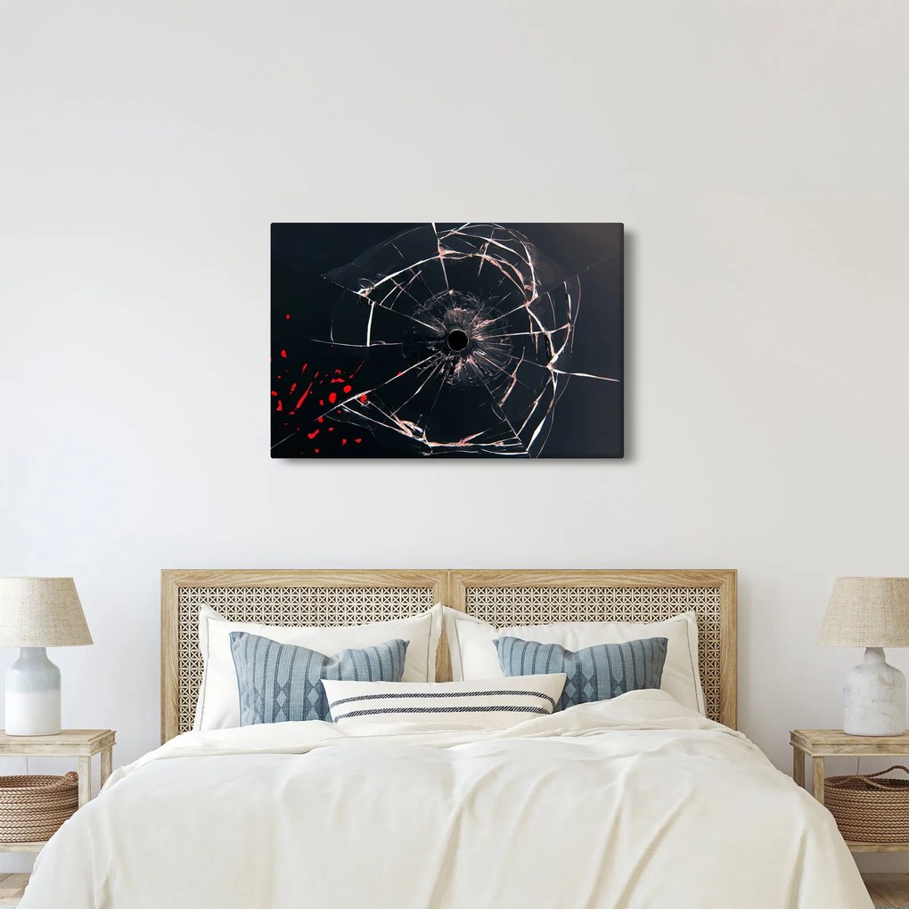 Absztrakt kép - törött üveg (90x60 cm)