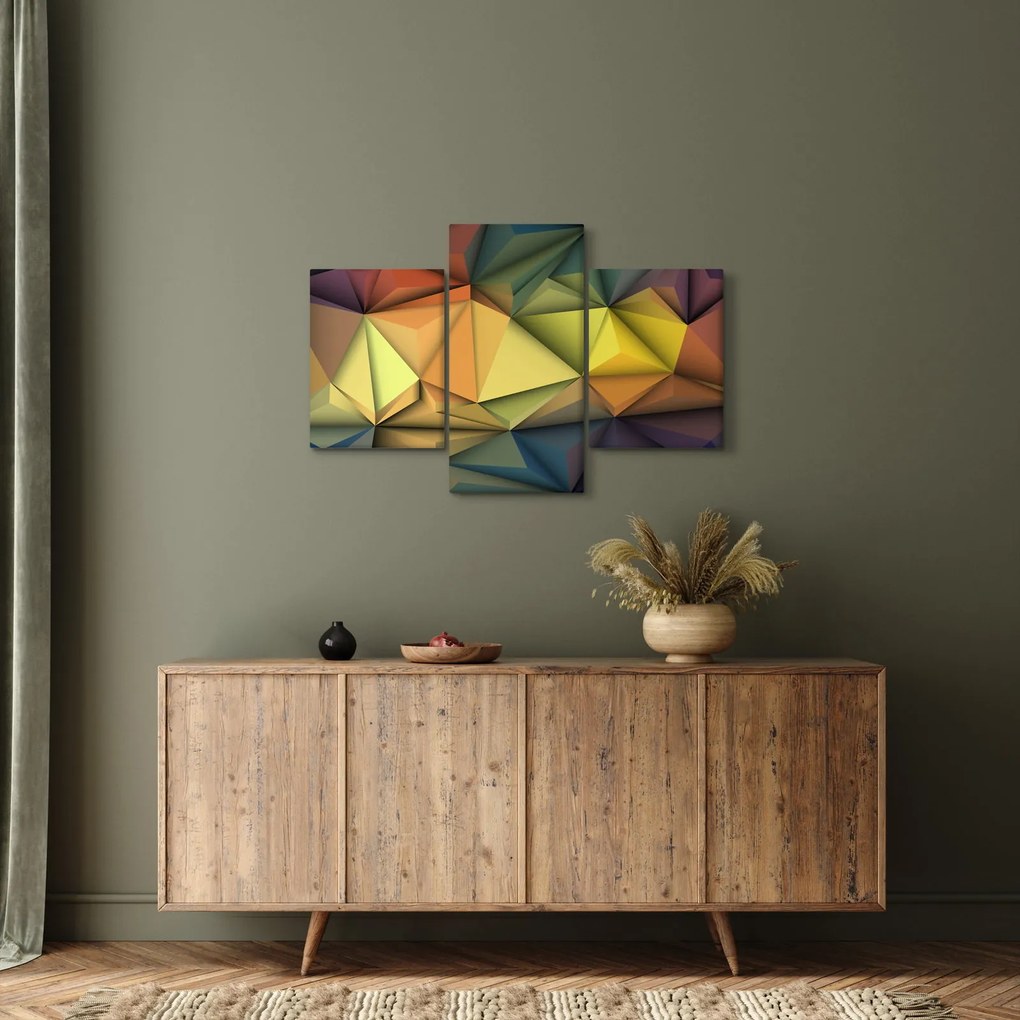 Kép - Sokszögű 3D absztrakció (90x60 cm)