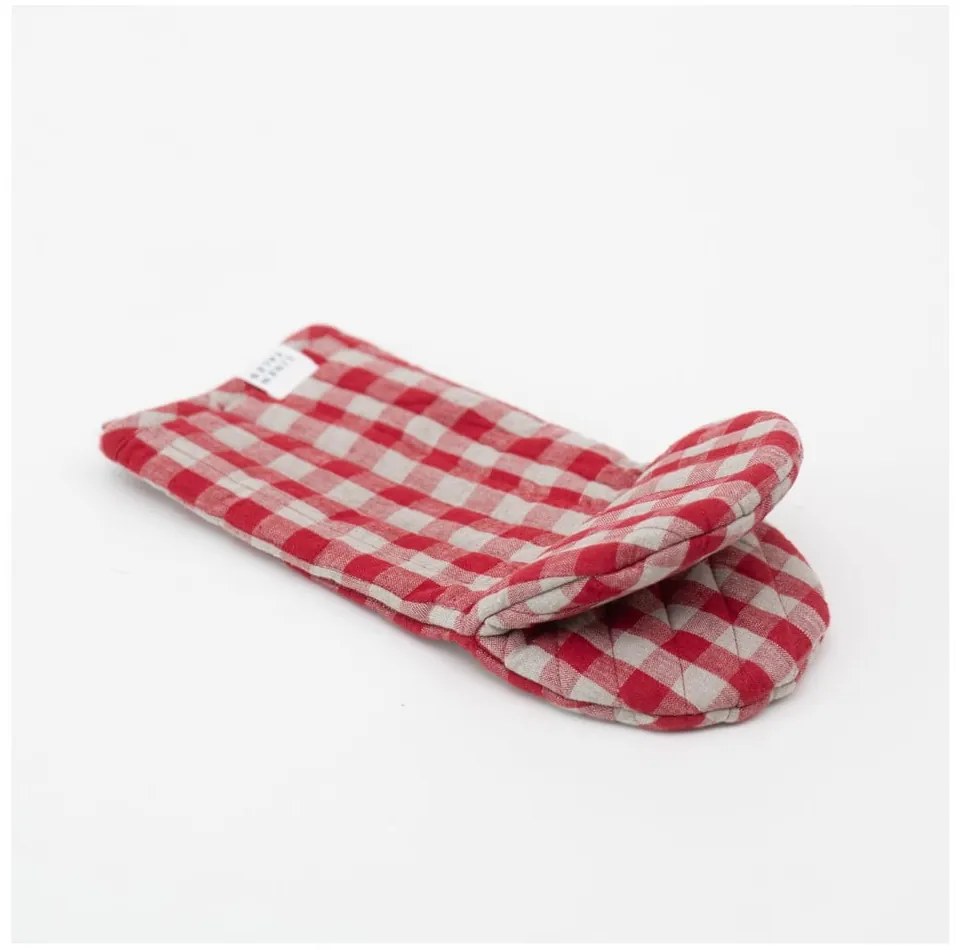 Len edényfogó Red Gingham – Linen Tales