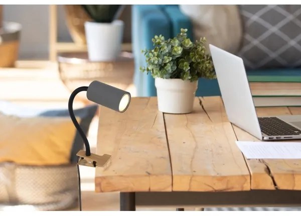 Globo 57911KG - Rugalmas lámpa klipszel ROBBY 1xGU10/25W/230V szürke/barna