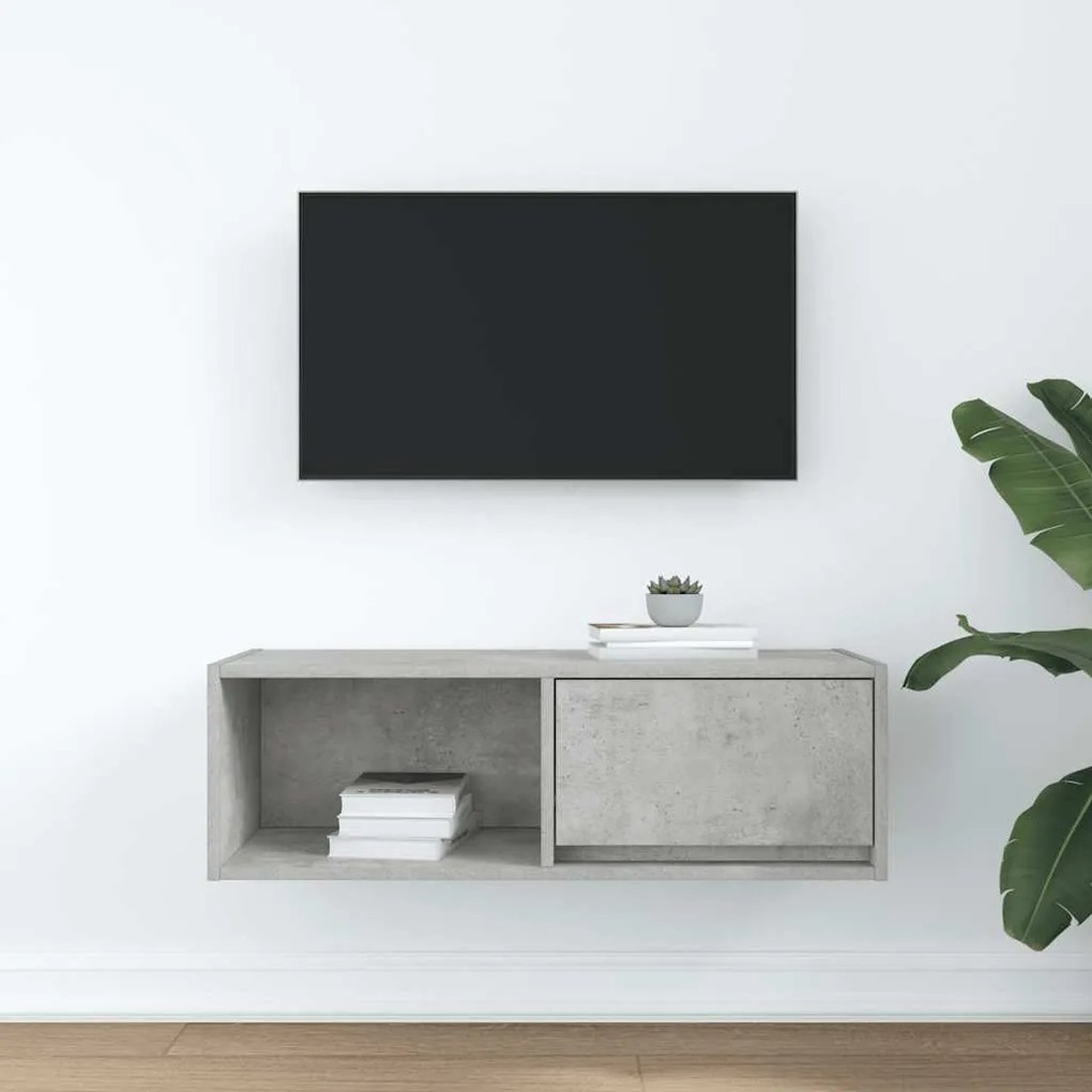 betonszürke szerelt fa TV-szekrény 80x31x25,5 cm