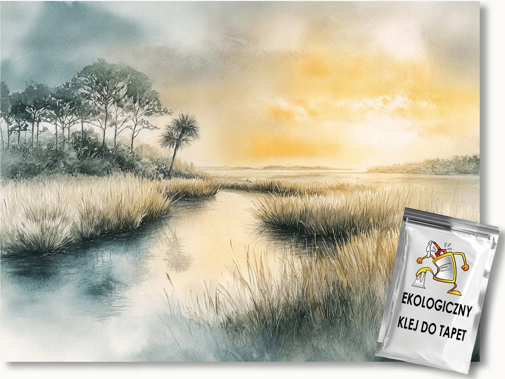 Fotótapéta Flizelina Tájkép Folyó Fű Nap 416x290 ragasztó