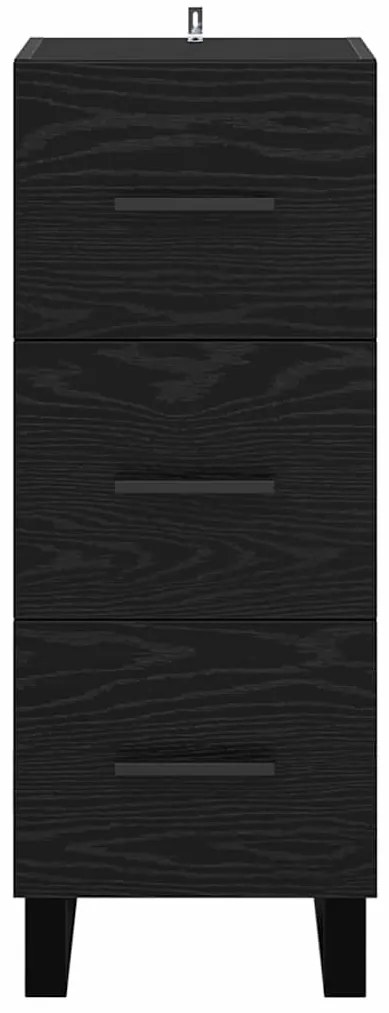 Széf fiókkal Fekete tölgy 34,5 x 34 x 90 cm Műszaki fa és vas