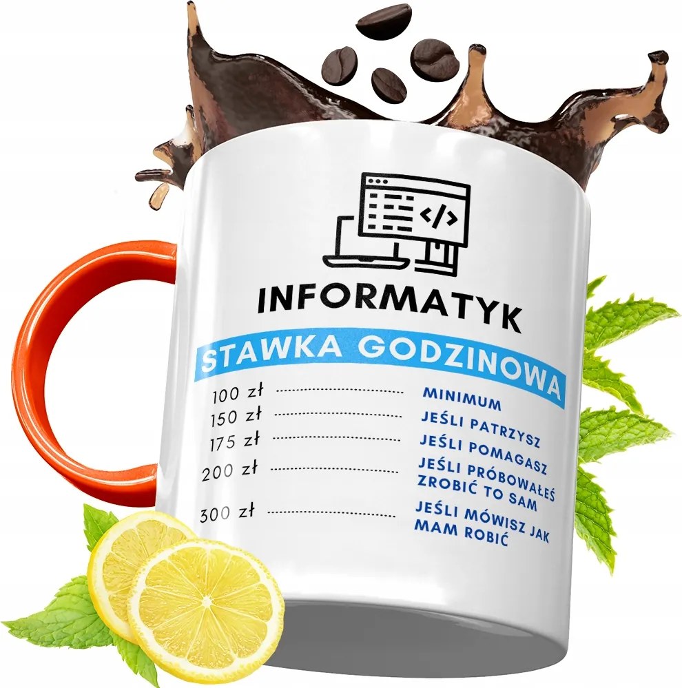 Narancssárga Bögre Informatikus Fejlesztőknek, fényképes nyomtatással