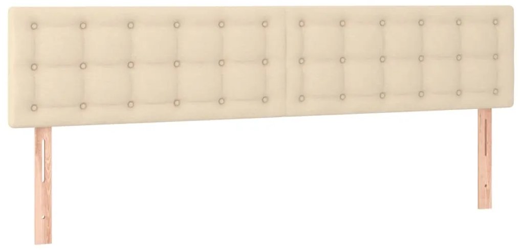krémszínű szövet LED-es fejtámla 200x5x78/88 cm