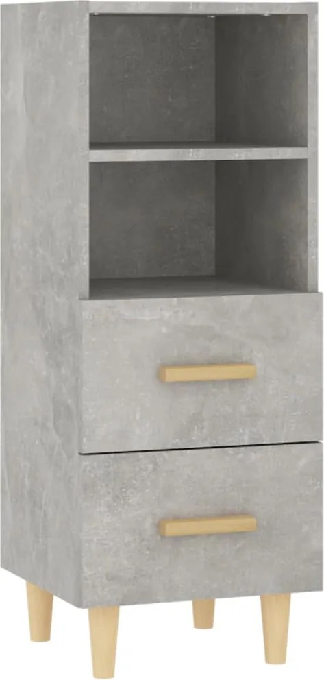 vidaXL betonszürke szerelt fa tálalószekrény 34,5 x 34 x 90 cm