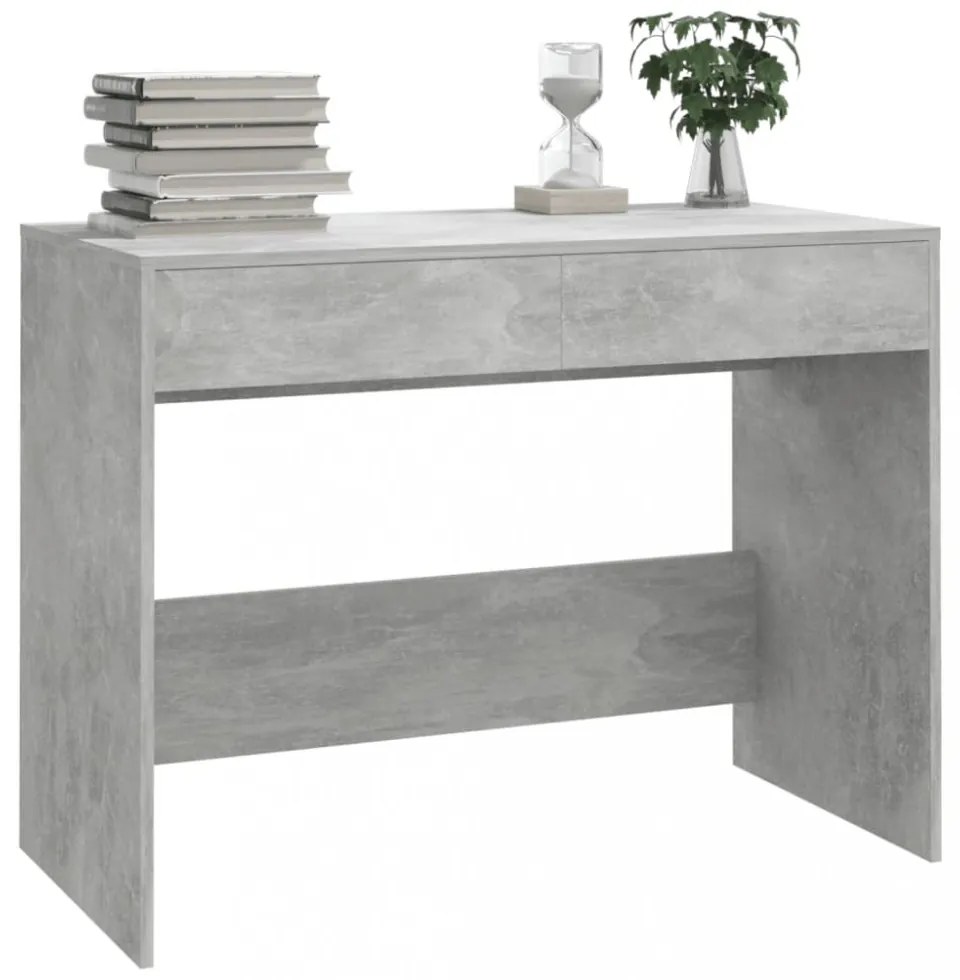 betonszürke szerelt fa íróasztal 101x50x76,5 cm