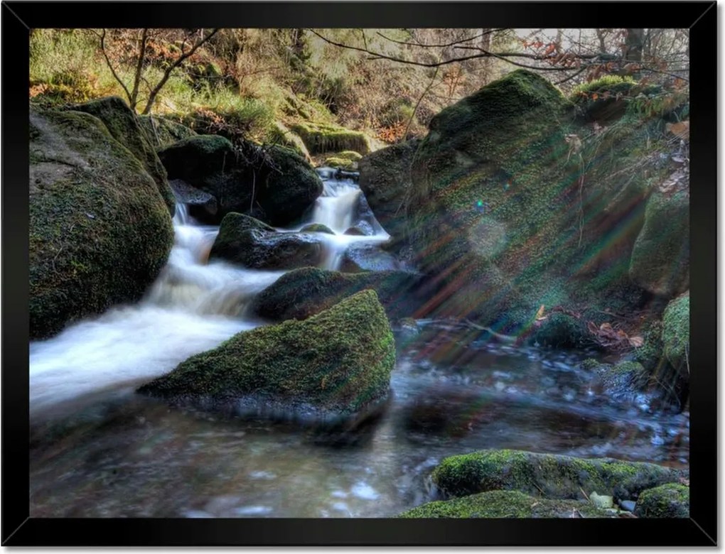 Poszterek keretben 40x30 Hegyi patak sziklák és növények között