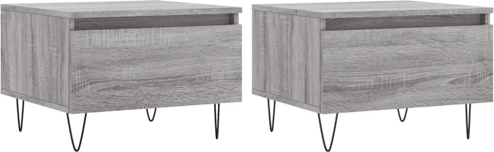 vidaXL 2 db szürke sonoma szerelt fa dohányzóasztal 50 x 46 x 35 cm