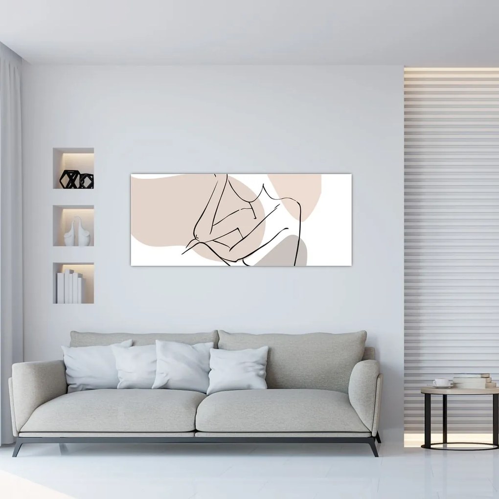 Kép - Női test vonal művészet N⁰1 (120x50 cm)