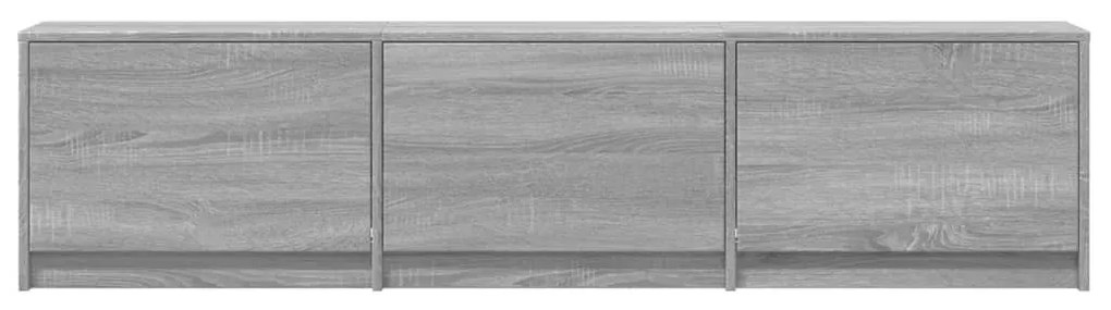 szürke sonoma színű szerelt fa TV-szekrény LED-del 165x34x40 cm