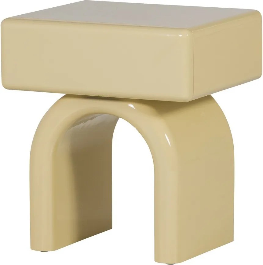 Világossárga fényes éjjeliszekrény Zorel – WOOOD