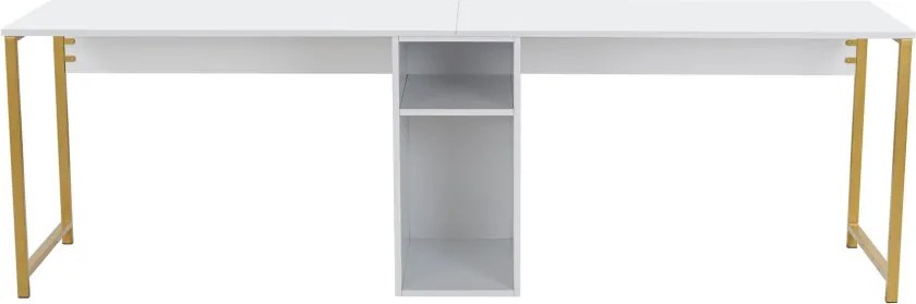 Twin Study Desk - fehér/arany íróasztal