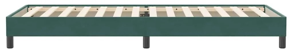 sötétzöld bársony rugós ágy matrac nélkül 80x220 cm