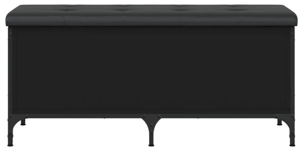 fekete szerelt fa tárolópad 102 x 42 x 45 cm
