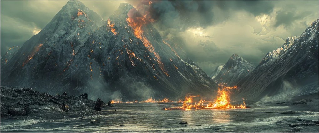 Kép - Vulkánkitörés (120x50 cm)