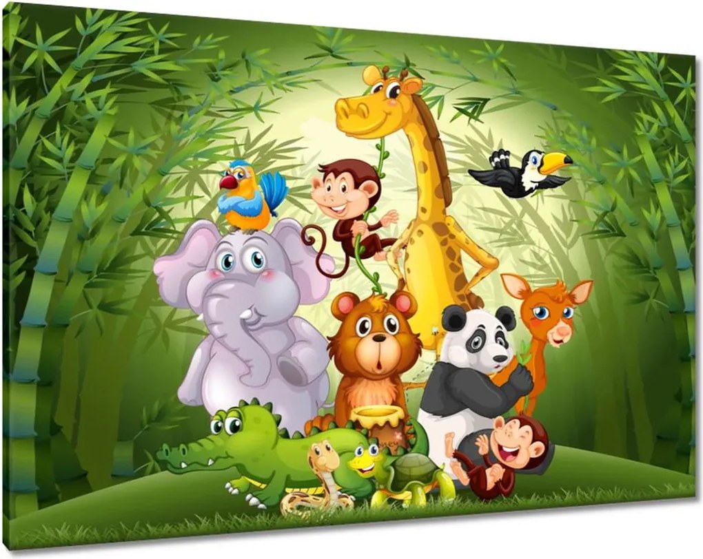 Vászonkép 100x70 Vidám állatok a dzsungelben