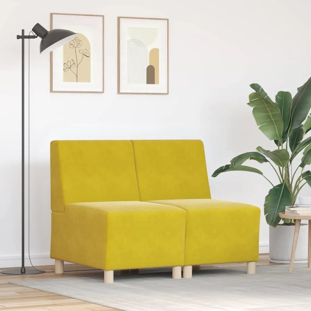 Karfa Nélküli Modularis Kanapé Egység 2 pcs Sárga