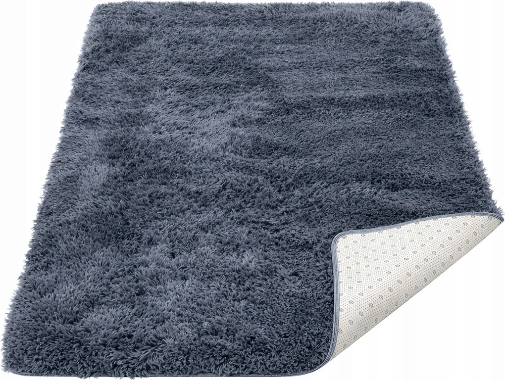 Shaggy Szőnyeg 220X160 CM Szürke Plüss Bolyhos Szőrös Hálószoba Nappali