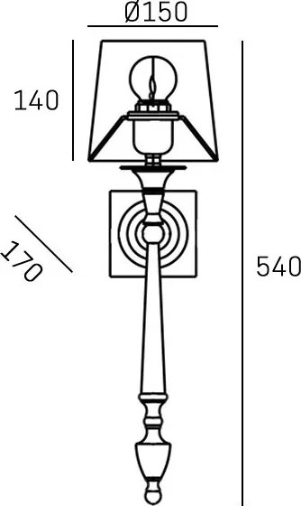 Cosmolight klasszikus fali lámpa austin fekete cosw01296bk-wh