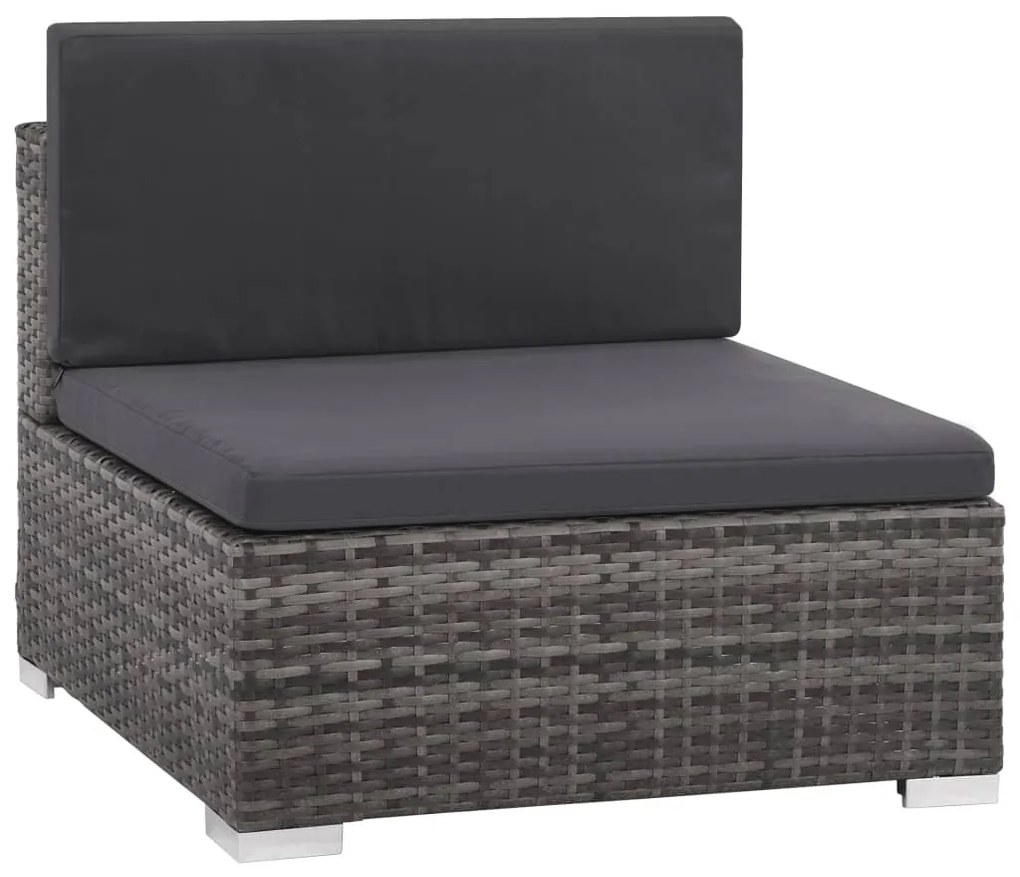 6 részes szürke polyrattan kerti ülőgarnitúra párnákkal