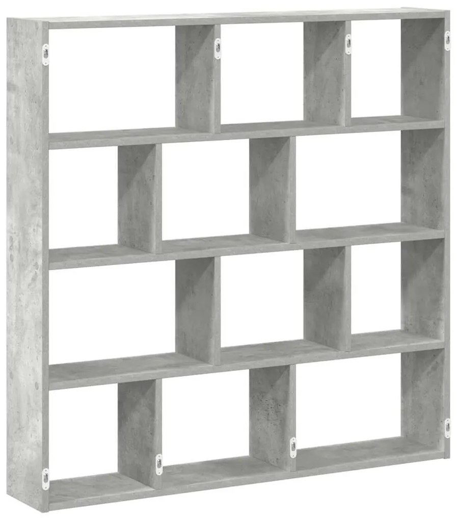 betonszürke szerelt fa fali kockapolc 12 rekeszes színű