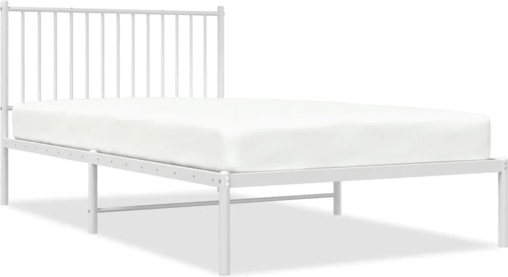 vidaXL fehér fém ágykeret fejtámlával 107x203 cm