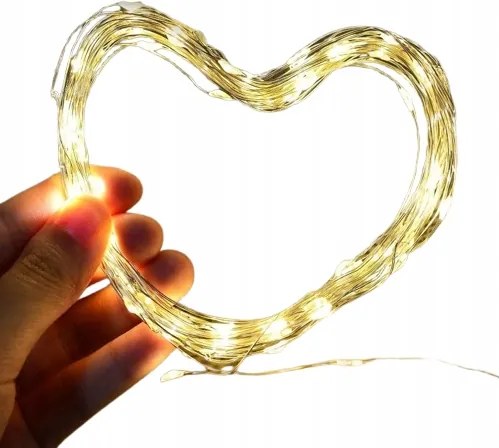 Led Füzér Lámpák Dróton, Usb, 8 Világítási Mód, Meleg Fehér, 2db 5m