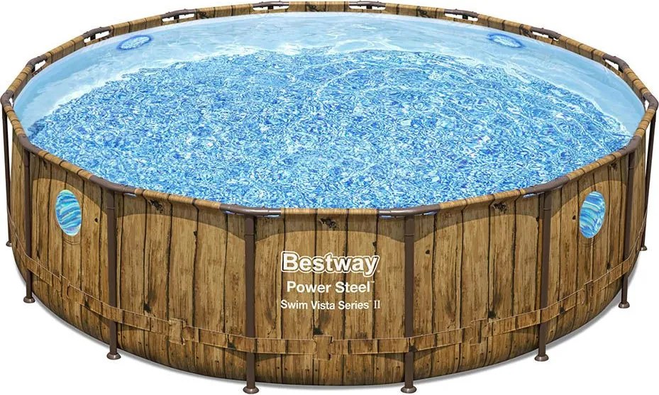 Bestway EVIA Vista rattan hatású fémvázas medence szett 488 x 122 cm