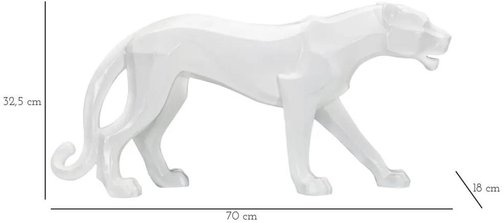 Fehér párduc 70x18x32,5cm